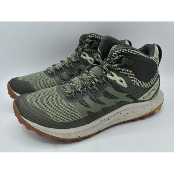 Merrell Shoes - Merrell Women Size 11 Antora 3 Mid Lichen Waterproof Hiking Trail Running Shoes